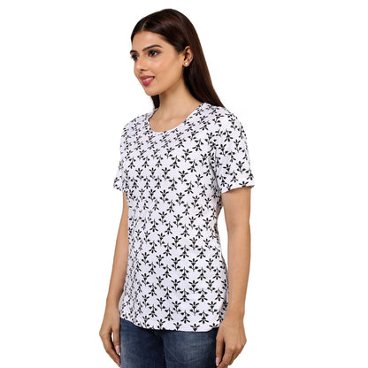 Mantra White Basic slit T-shirt