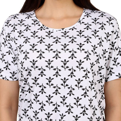 Mantra White Basic slit T-shirt