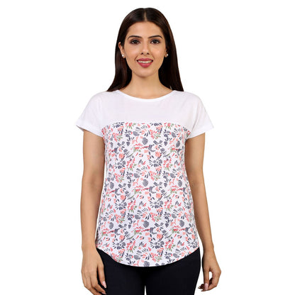Mantra White Basic yoke T-shirt