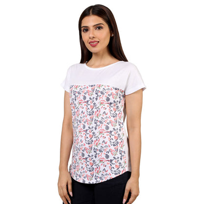 Mantra White Basic yoke T-shirt