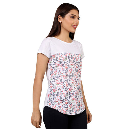 Mantra White Basic yoke T-shirt