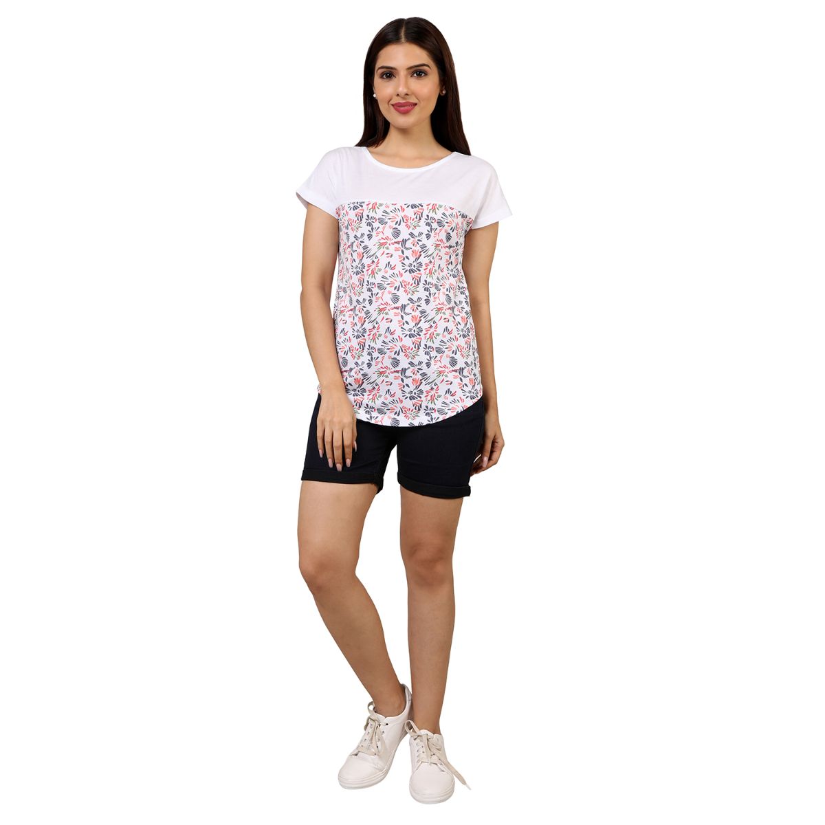 Mantra White Basic yoke T-shirt