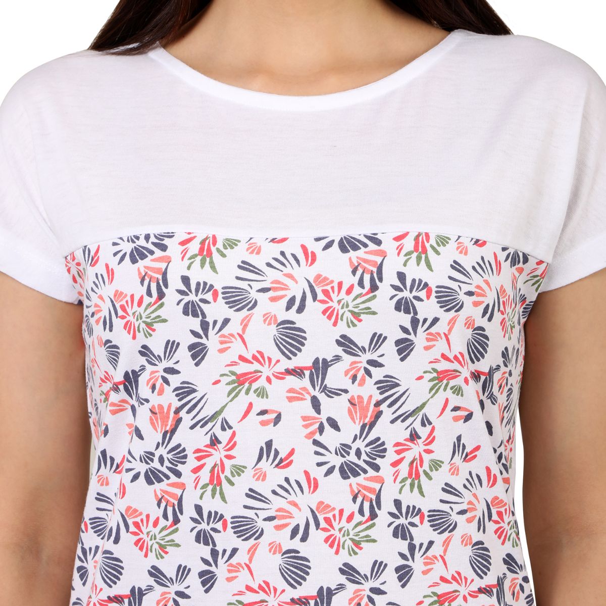 Mantra White Basic yoke T-shirt