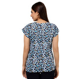 Mantra Blue Basic yoke T-shirtt with gathers