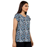 Mantra Blue Basic yoke T-shirtt with gathers