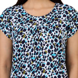 Mantra Blue Basic yoke T-shirtt with gathers