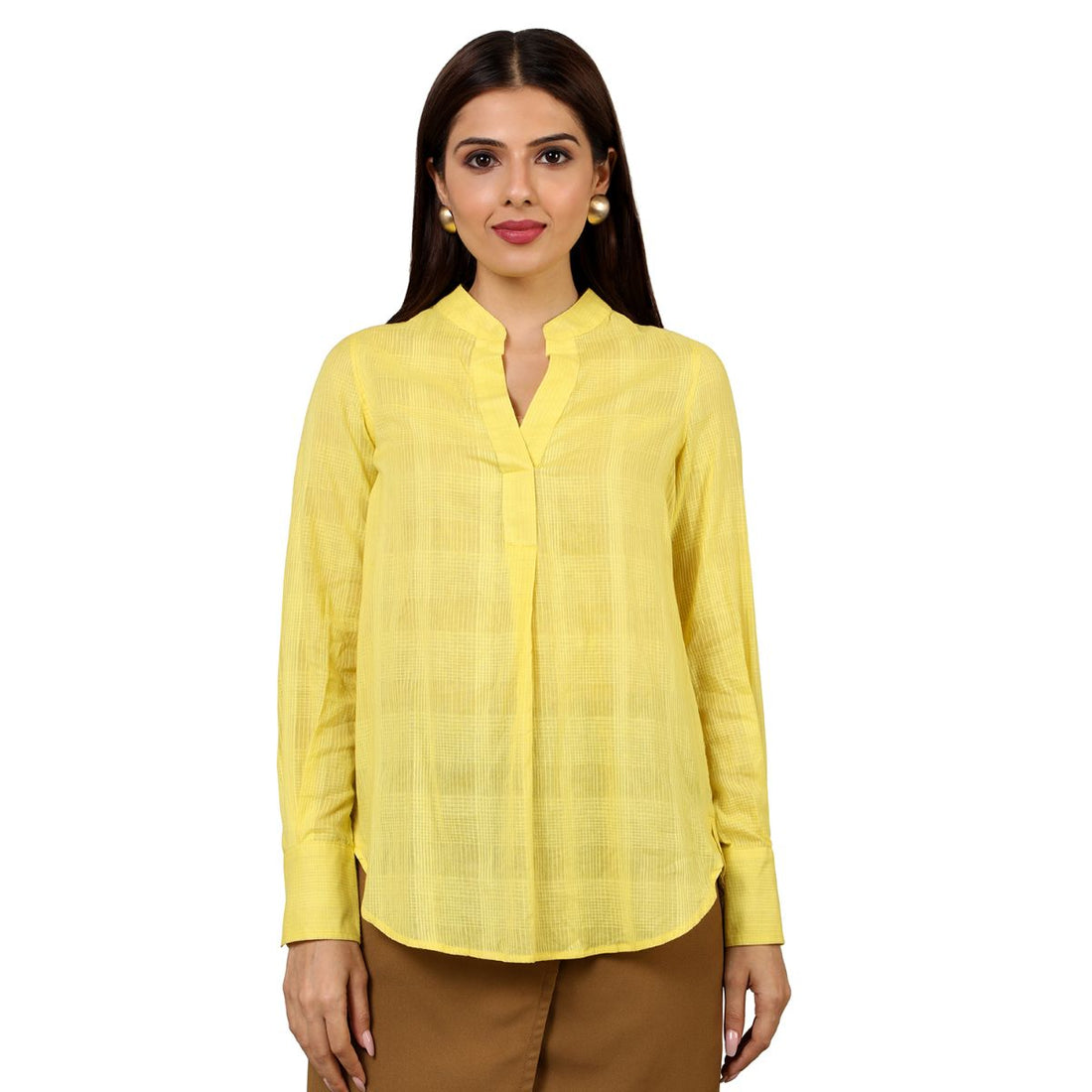 Mantra yellow cotton High low shirt