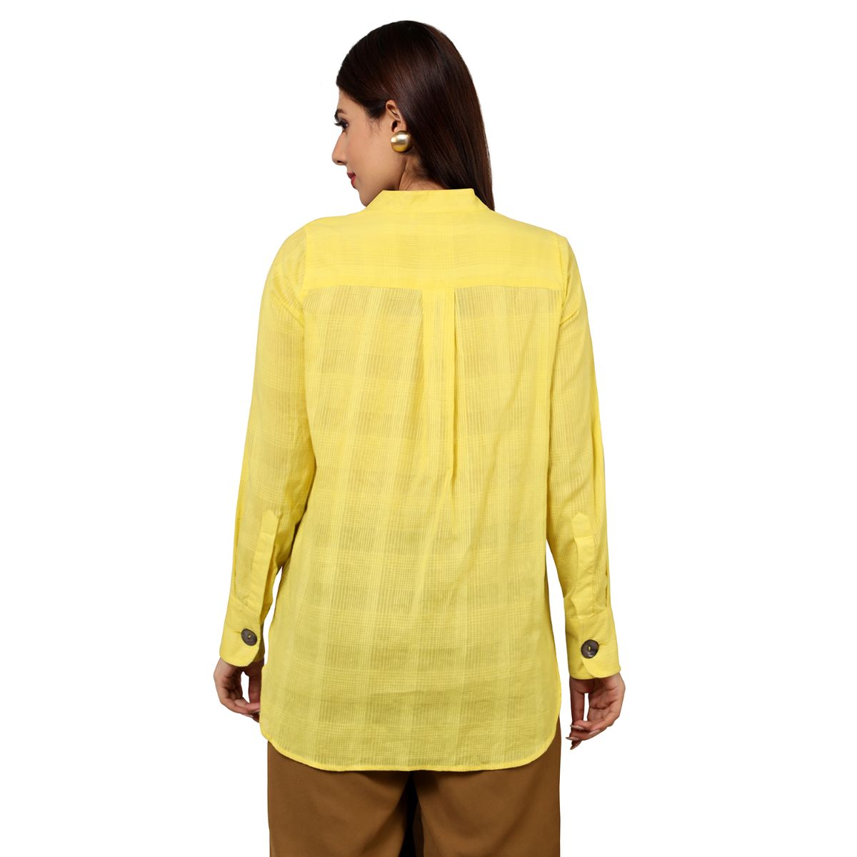 Mantra yellow cotton High low shirt