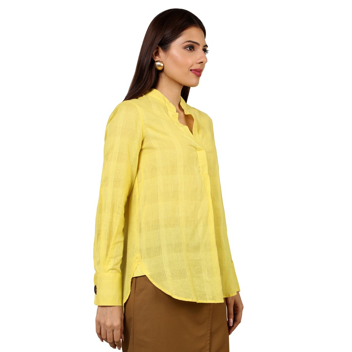 Mantra yellow cotton High low shirt
