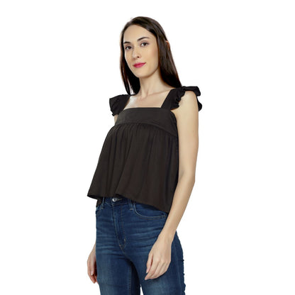 Mantra green Umbrella frill  top