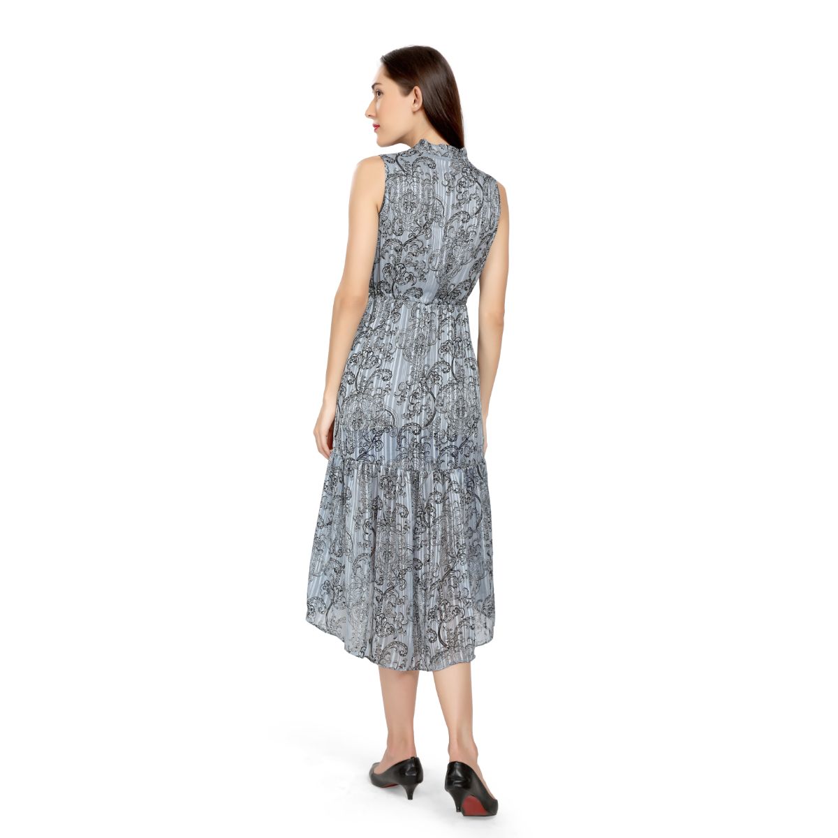 Mantra grey Flowy high low dress