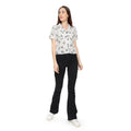 Mantra White Double collar crop shirt