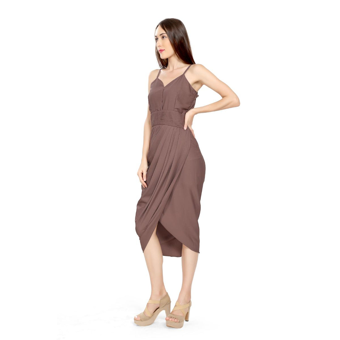 Mantra Mauve Cowl Wrap dress