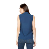 Mantra blue georgette Neck tie up top