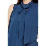 Mantra blue georgette Neck tie up top