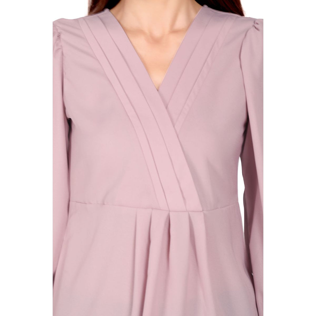 Mantra pink overlap Pleated top