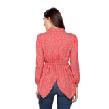 Mantra Coral printed Flouncy top