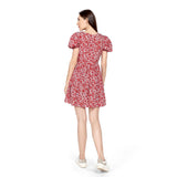 Mantra red Pleated gather dress