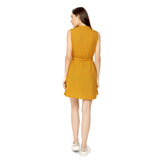 Mantra Mustard moss crepe Classic a-line dress