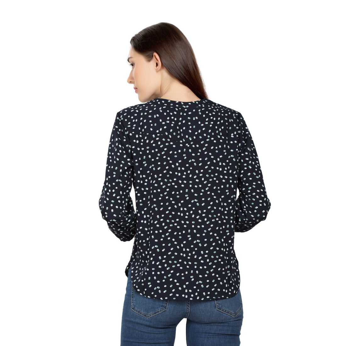 Mantra Crepe Mandarin collar Stripe Shirt