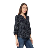 Mantra Crepe Mandarin collar Stripe Shirt