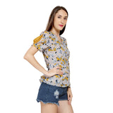 Mantra Yellow Crepe Peplum top