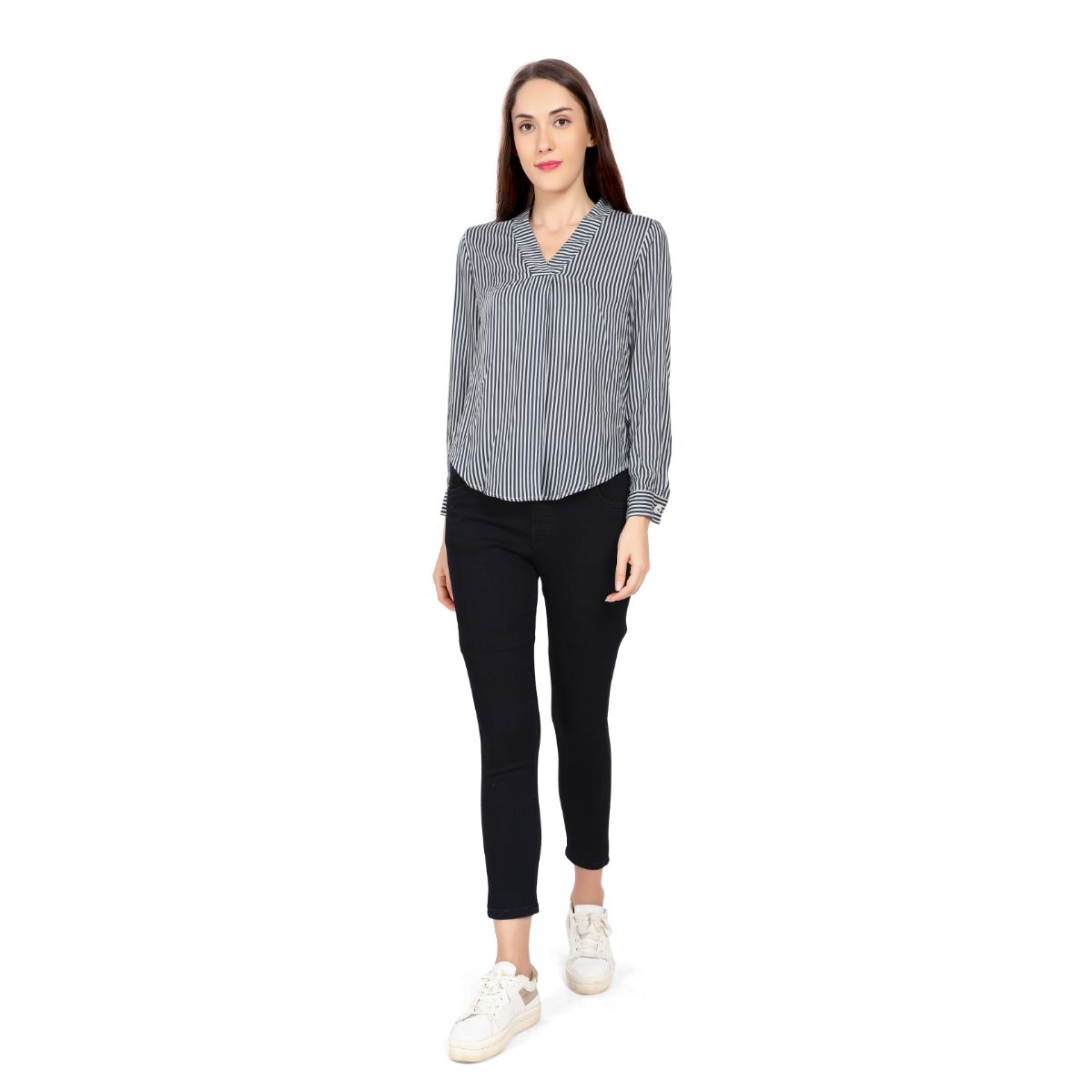 Mantra navy blue Classic high low shirt