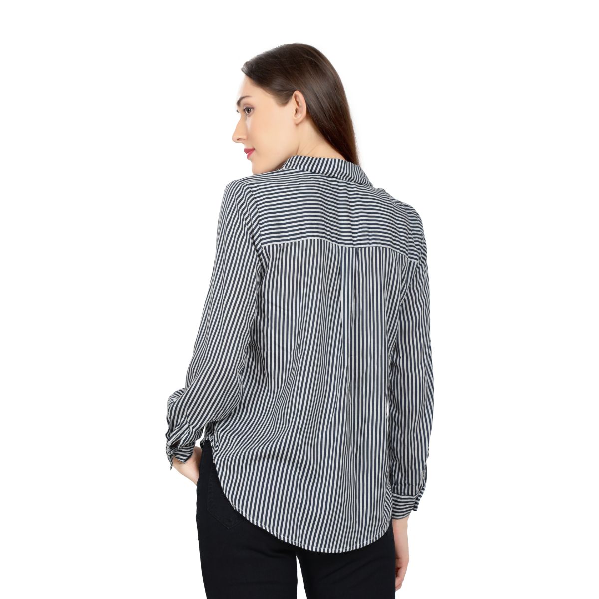 Mantra navy blue Classic high low shirt