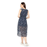 Mantra Navy blue Ruffle overlap dress