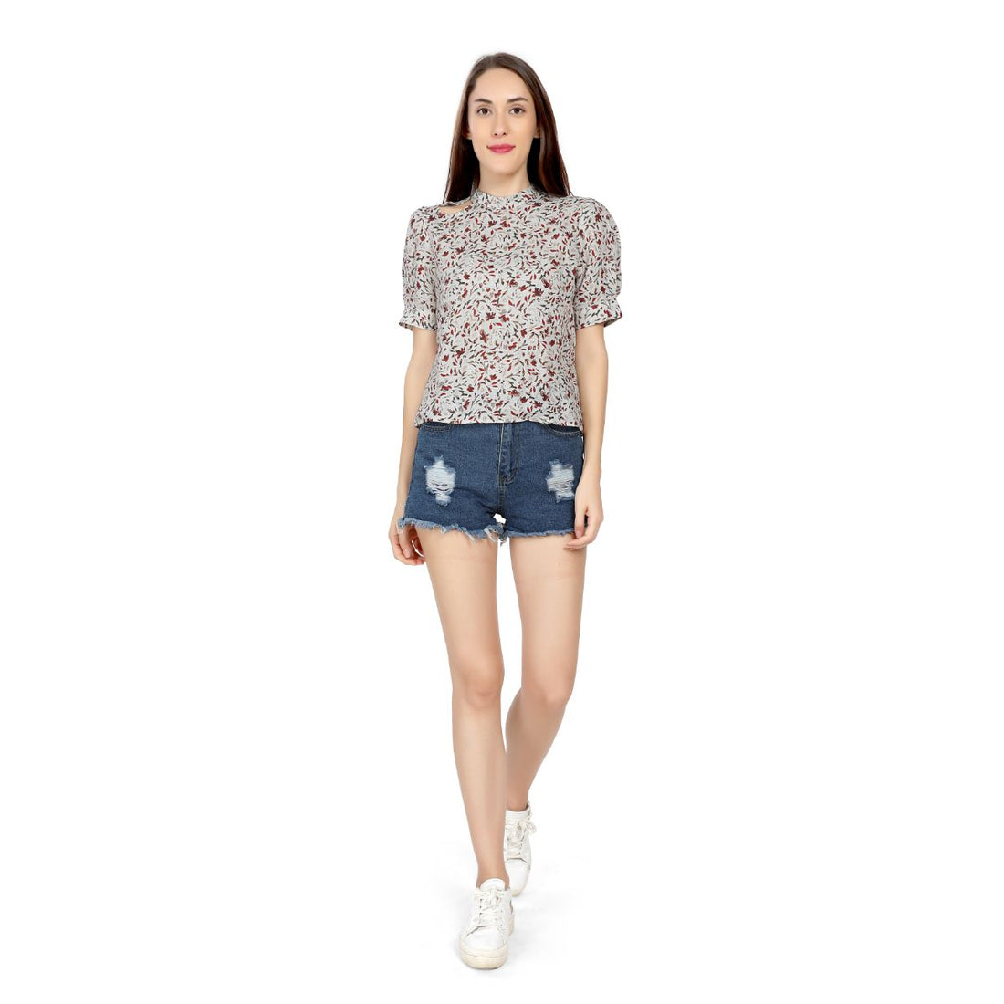 Mantra White Peek a-boo top
