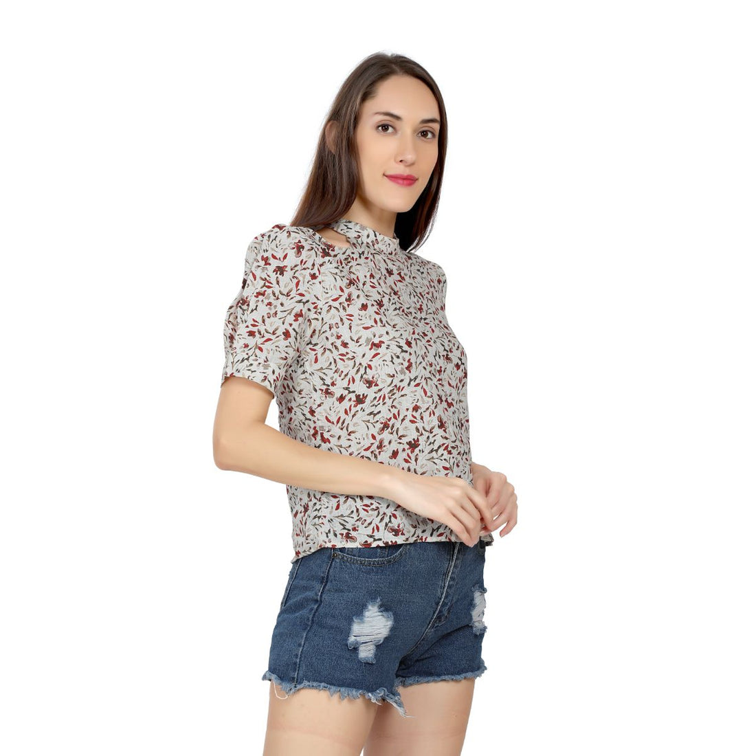 Mantra White Peek a-boo top
