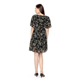 Mantra black printed Flared dress
