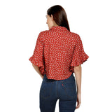 Mantra rust Viscose Flouncy collar top
