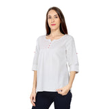 Mantra White Pin tucked  Top