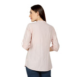 Mantra poly cotton pink Mandarin collar Shirt