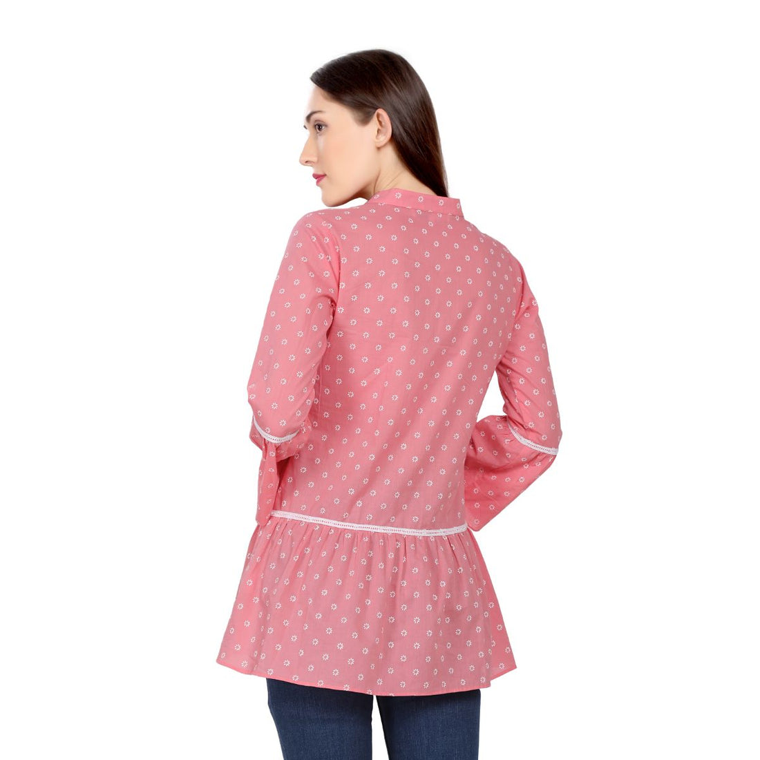 Mantra Pink cotton Tiered Top