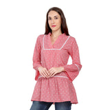 Mantra Pink cotton Tiered Top