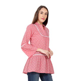 Mantra Pink cotton Tiered Top