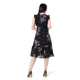 Mantra navy blue floral printed dress