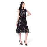 Mantra navy blue floral printed dress