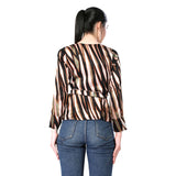 Mantra black printed  wrap belted top