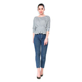 Mantra blue pleated dolman top