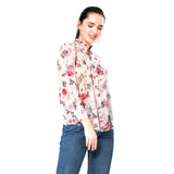 Mantra pink white floral printed pleated Shirt