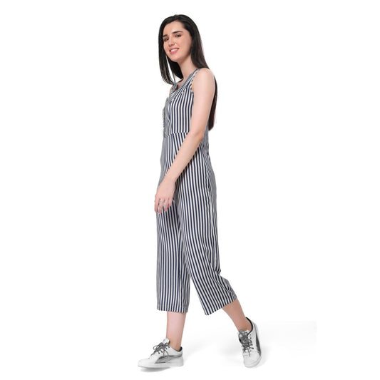 Mantra blue sleeveless stripe jumpsuit