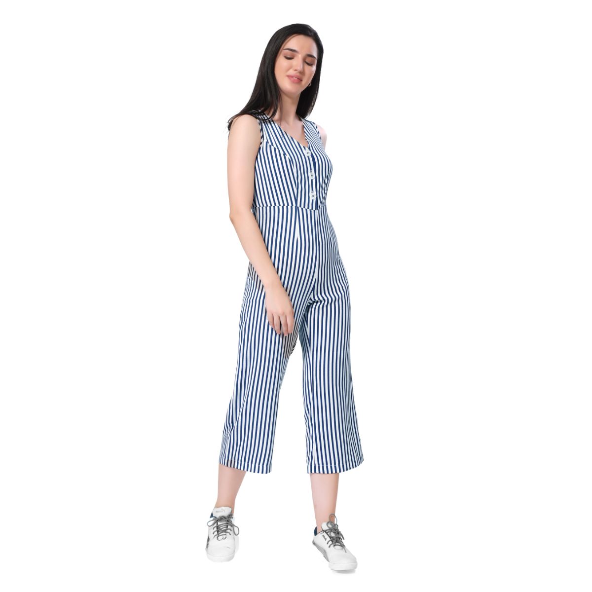 Mantra blue sleeveless stripe jumpsuit