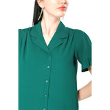 Mantra green solid crinkle shirt