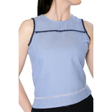 Mantra blue sleeveless crop top