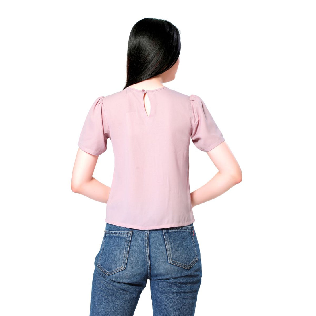 Mantra pink blush sailor collar top