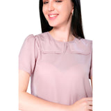 Mantra pink blush sailor collar top