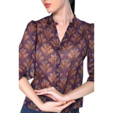 Mantra purple lurex printed shirt
